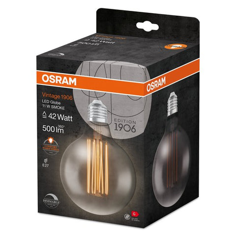 OSRAM Vintage 1906 LED-Lampe, Smoke-Tönung, 11W, 500lm