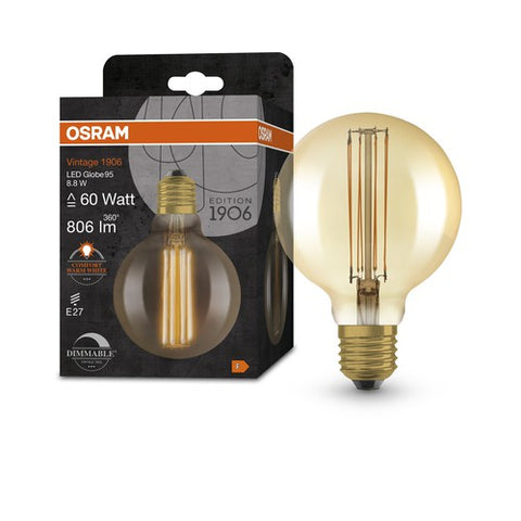 OSRAM Vintage 1906 LED-Lampe, Gold-Tönung, 8,8W, 806lm