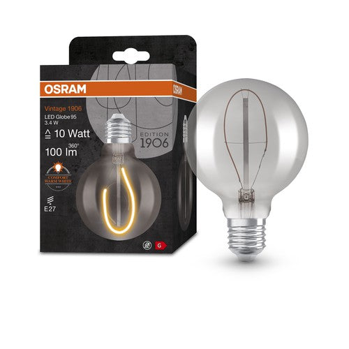 OSRAM Vintage 1906 LED-Lampe, Smoke-Tönung, 3,4W, 100lm