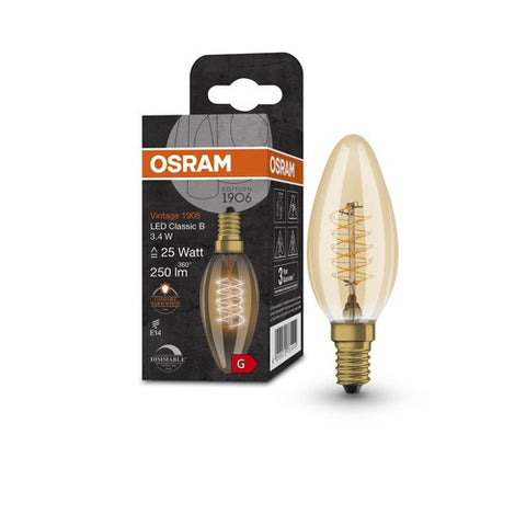 OSRAM Vintage 1906 LED-Lampe, Gold-Tönung, 3,4W, 250lm