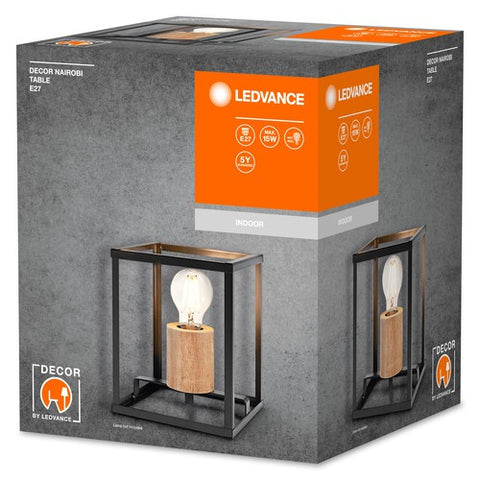 LEDVANCE DECOR Nairobi Tischleuchte, schwarz, E27-Sockel