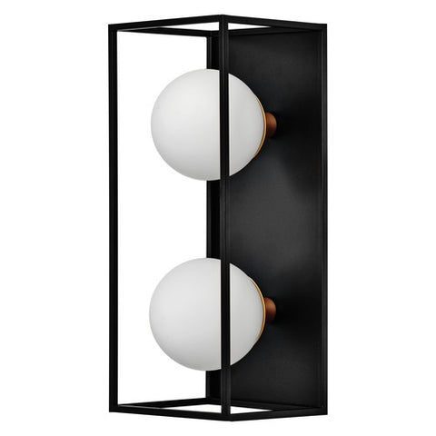LEDVANCE DECOR Square Badezimmer-Wandleuchte 350X150 IP44, schwarz, G9 Sockel für den Austausch des Leuchtmittels, kann mit einfacher oder smarter Lampe bestückt werden, Schutzklasse IP20