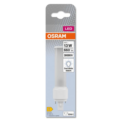 OSRAM  DULUX D LED EM & AC MAINS LED-Röhre 14,8cm (ex 13W) 6W / 4000K Kaltweiß G24d-1