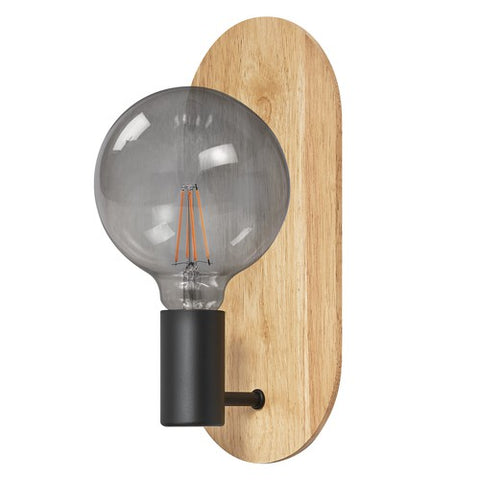 LEDVANCE DECOR Wood Wall Wandleuchte, schwarz/holz, E27
