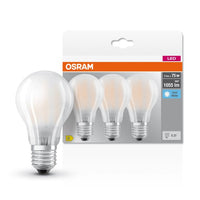 OSRAM LED BASE CLASSIC A Lampe matt (ex 75W) 7,5W / 4000K Kaltweiß E27, 3er Pack