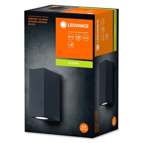 Endura Classic Square Schwarz, Außenleuchte, GU10, Smart+ geeignet, groß