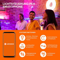 LEDVANCE Wifi SMART+ BRICK WALL WIDE UPDOWN LED Wandleuchte RGBW mehrfarbig 14W / 3000K Warmweiß Dunkelgrau