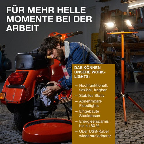 LEDVANCE WORKLIGHTS BATTERY R-STAND Akku USB Baustrahler 20W / 4000K-Mobile Arbeitsleuchten-LEDVANCE Shop