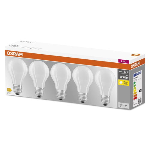 Osram Ampoule LED Base forme classique E27 Blanc chaud 60 W / 806 lm / set  de 3
