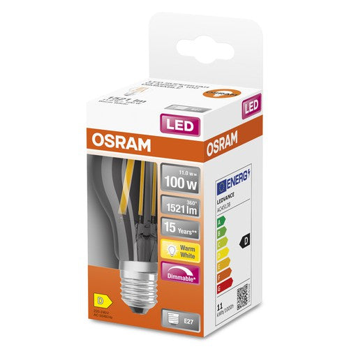 OSRAM LED Retrofit Classic A LED Lampe dimmbar (ex 100W) 12W / 2700K Warmweiß E27