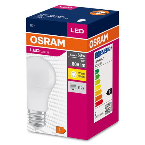 OSRAM LED VALUE CLASSIC A Lampe 60 FR 8.5 W/2700 K E27