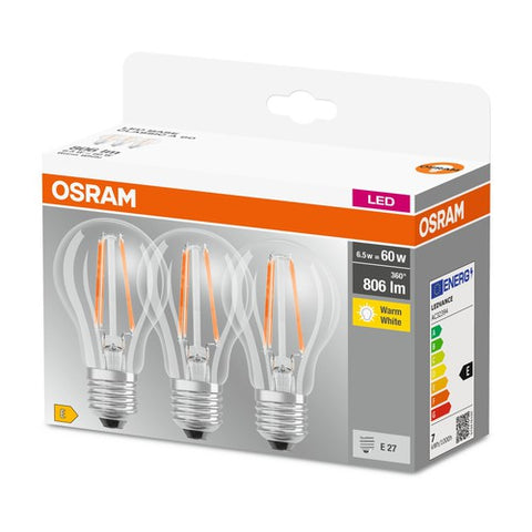 OSRAM LED BASE CL A FIL 60 non-dim 7W/827 E27