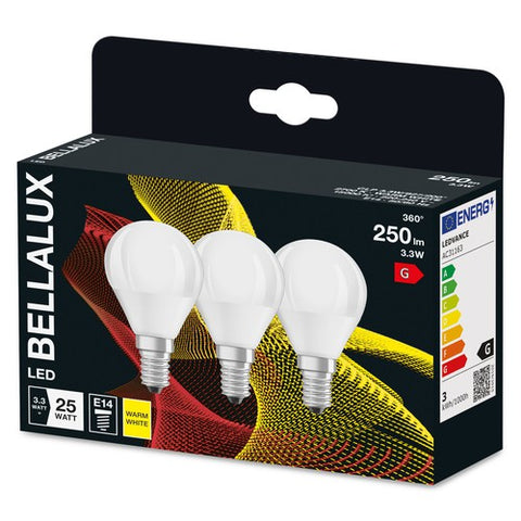 BELLALUX LED-Lampe, Sockel E14, Warmweiß (2700K), Matt, Tropfenform, Ersatz für herkömmliche 25W-Glühbirne, Doppel-Pack
