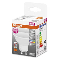 OSRAM LED Retrofit RGBW LED Spot mit Fernbedienung matt (ex 25W) 2,9W / 2700K Warmweiß GU10