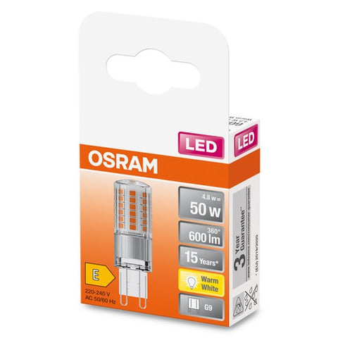 OSRAM LED Stecksockellampe LED Lampe (ex 48W) 4,8W / 2700K Warmweiß PIN G9