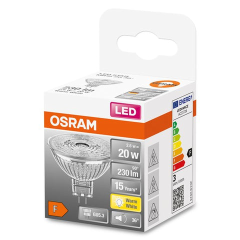 OSRAM LED STAR MR16 12V LED Spot (ex 20W) 2,6W / 2700K Warmweiß GU5.3
