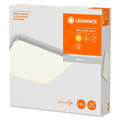 LEDVANCE Wand- und Deckenleuchte LED für Decke, ORBIS CLICK SENSOR / 60 W, 220…240 V, Ausstrahlungswinkel: 120°, Warm White, 3000 K, Gehäusematerial: Stahl, IP20-LEDVANCE-LEDVANCE Shop